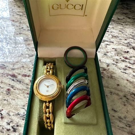 vintage gucci watch change bezel|vintage gucci watch interchangeable.